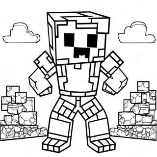 Minecraft Steve Kiiltavassa Timanttiasussa Varityskuva 36264-28680